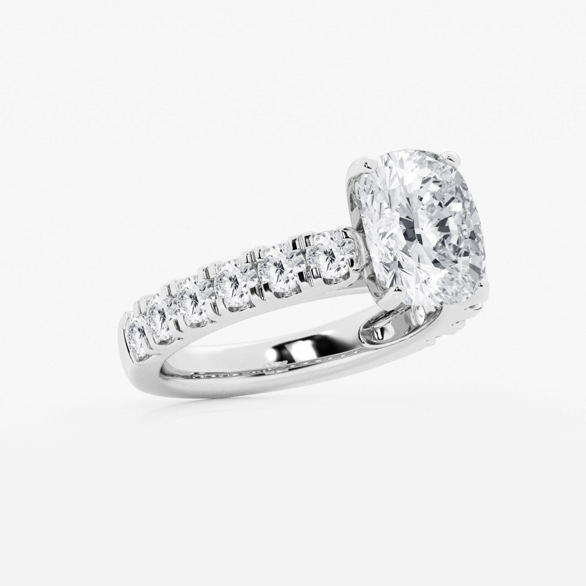 Aurora - Split Prong Side Stones Engagement Ring