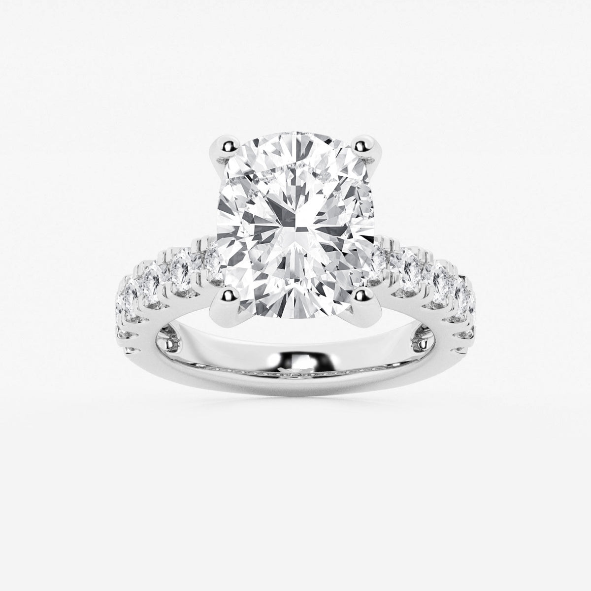 Aurora - Split Prong Side Stones Engagement Ring