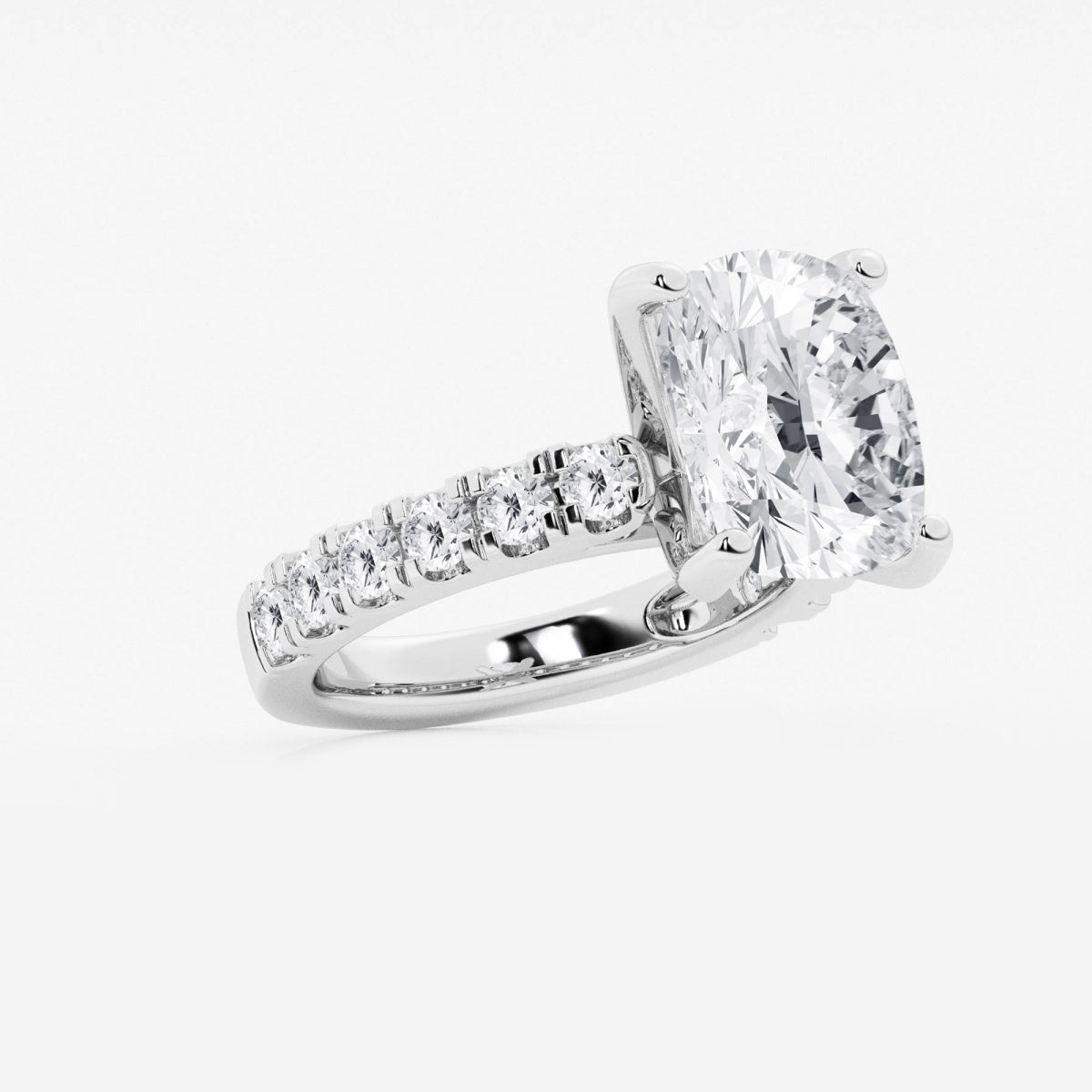 Aurora - Split Prong Side Stones Engagement Ring