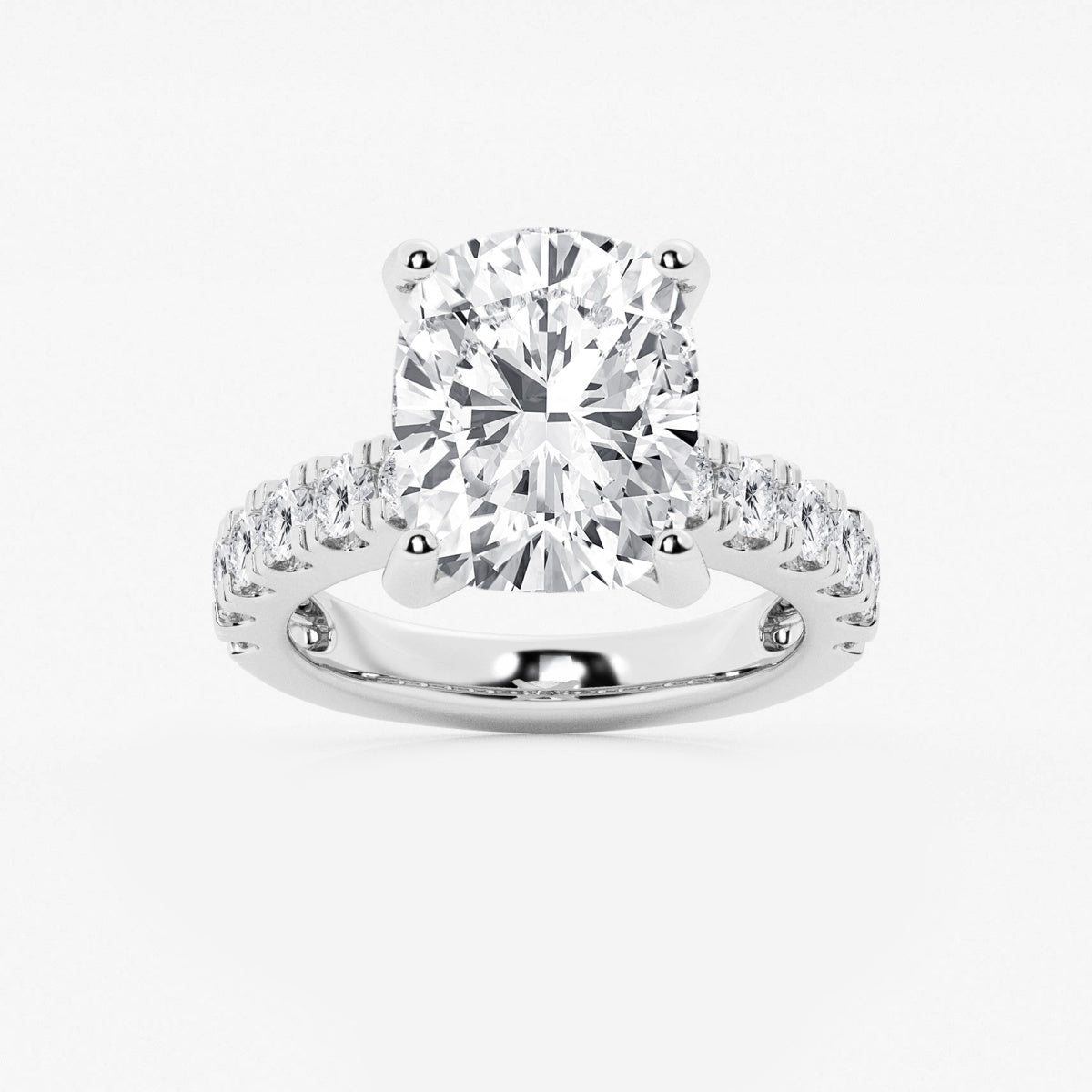Aurora - Split Prong Side Stones Engagement Ring