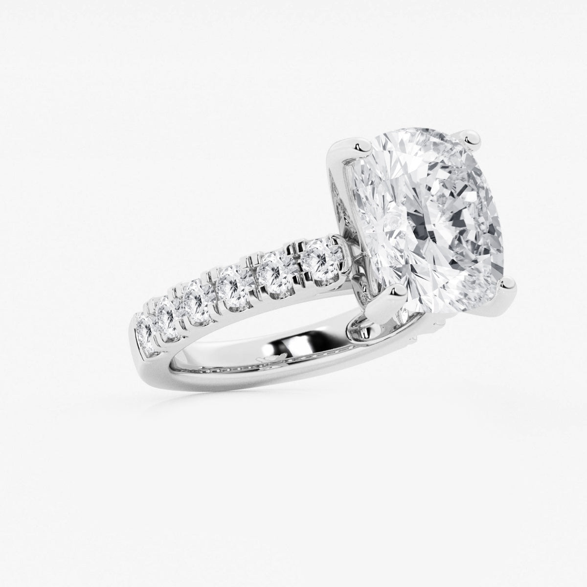 Aurora - Split Prong Side Stones Engagement Ring