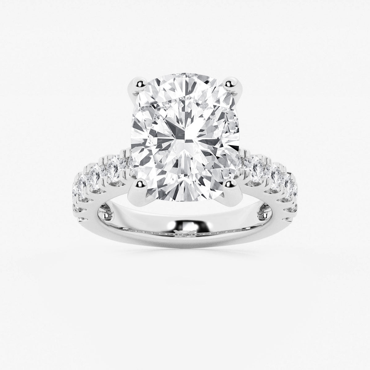 Aurora - Split Prong Side Stones Engagement Ring