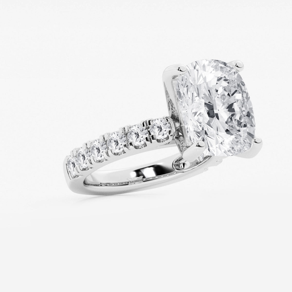 Aurora - Split Prong Side Stones Engagement Ring