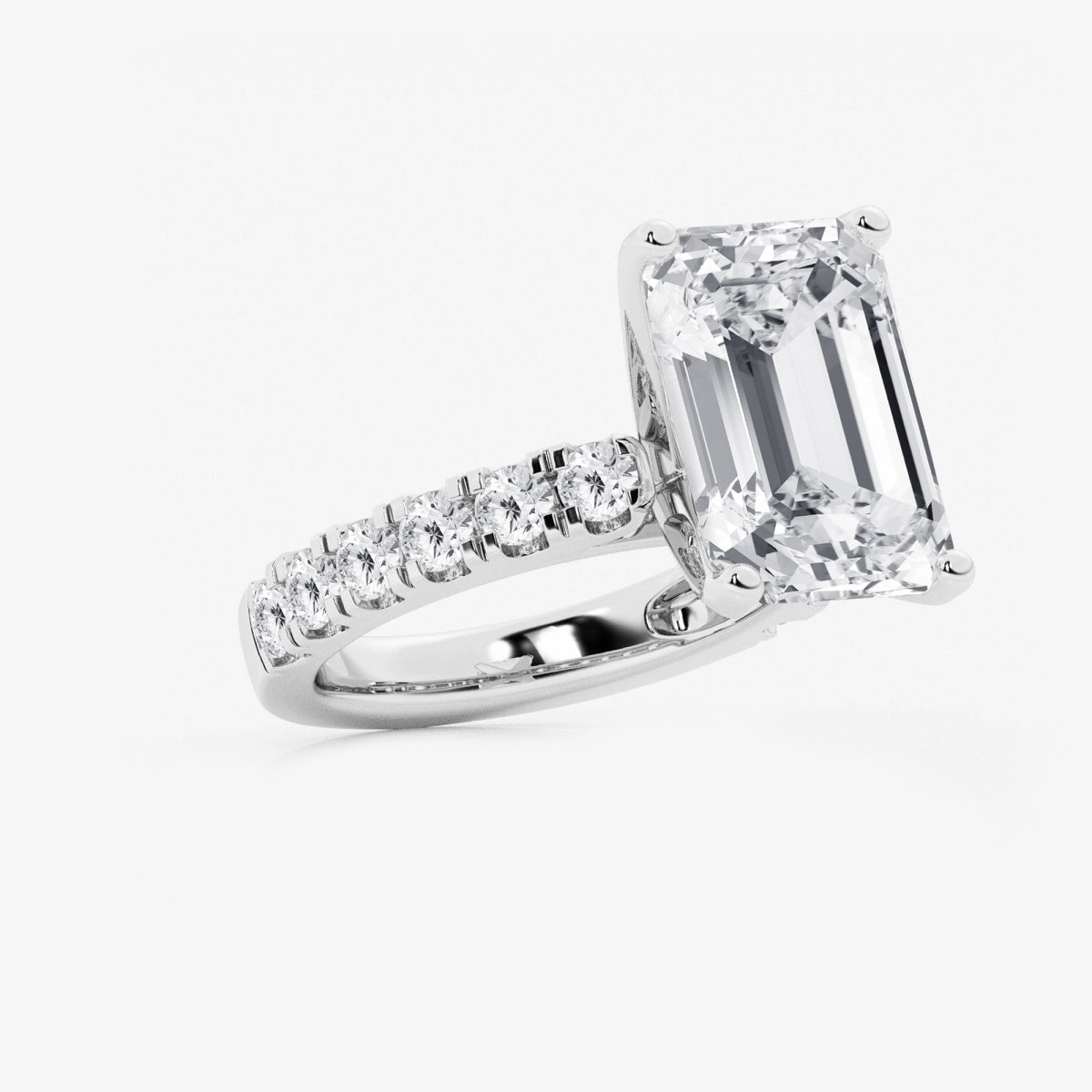 Aurora - Split Prong Side Stones Engagement Ring
