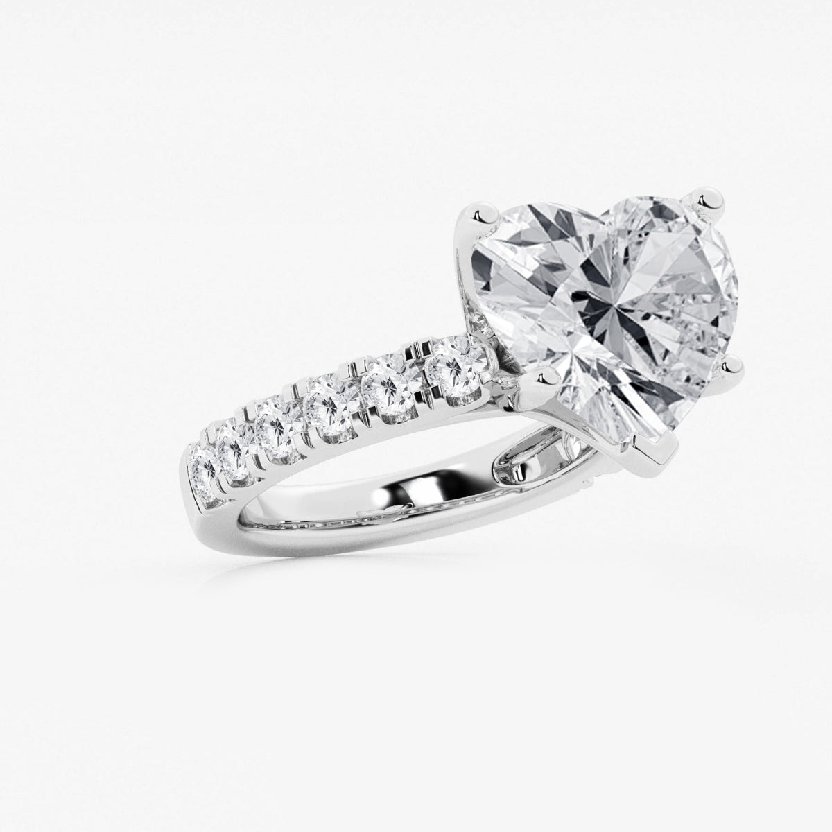 Aurora - Split Prong Side Stones Engagement Ring