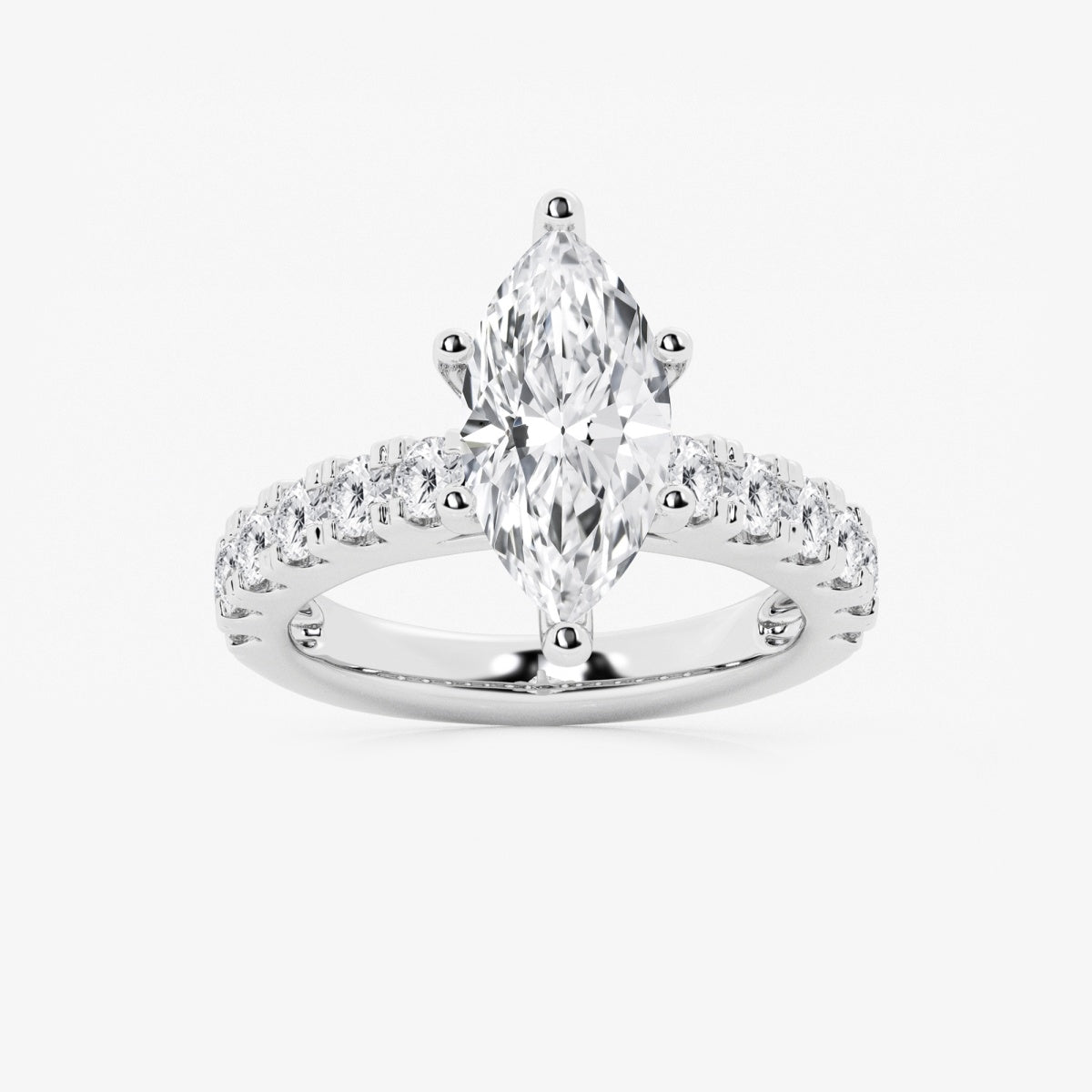 Aurora - Split Prong Side Stones Engagement Ring