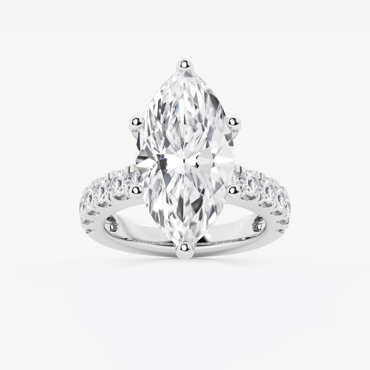 Aurora - Split Prong Side Stones Engagement Ring