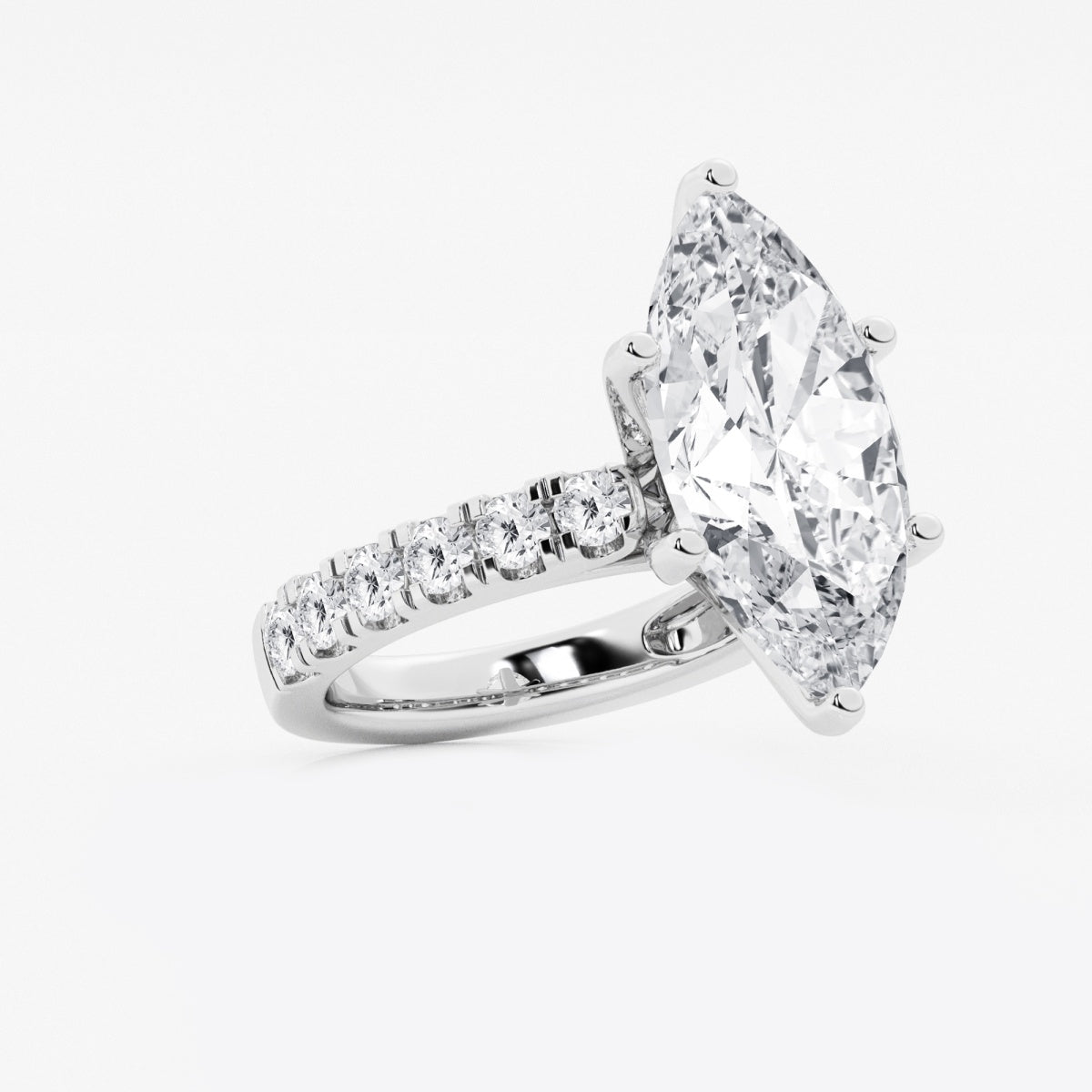 Aurora - Split Prong Side Stones Engagement Ring