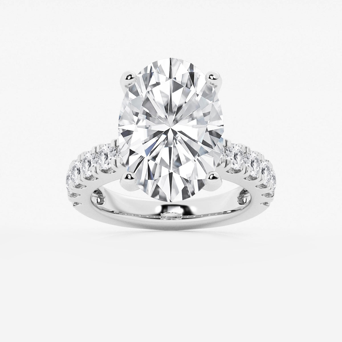 Aurora - Split Prong Side Stones Engagement Ring