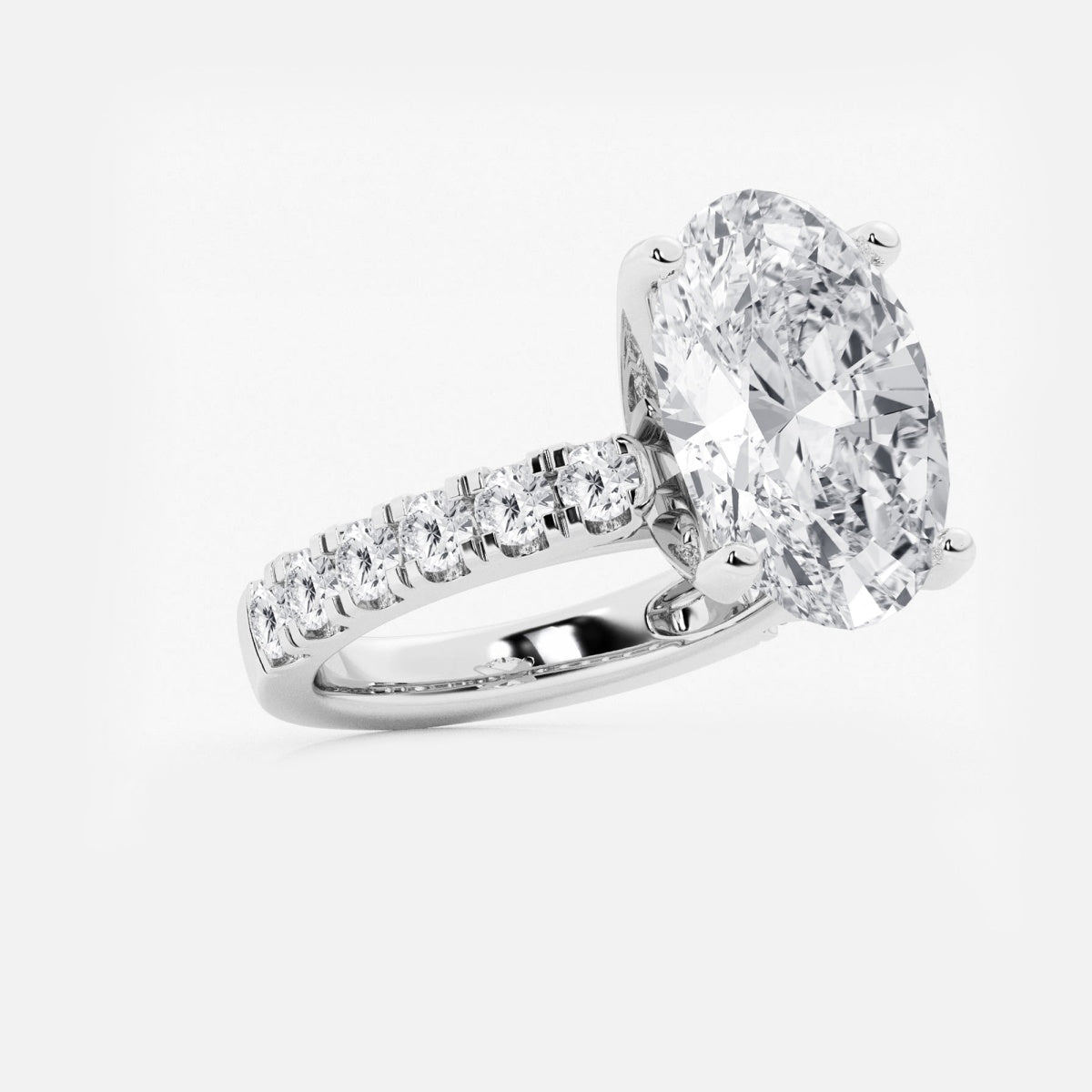 Aurora - Split Prong Side Stones Engagement Ring