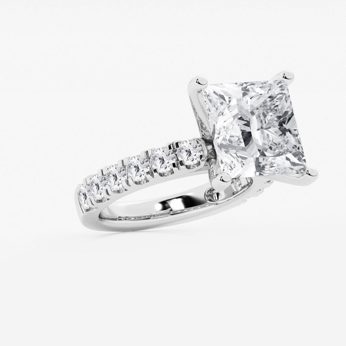 Aurora - Split Prong Side Stones Engagement Ring
