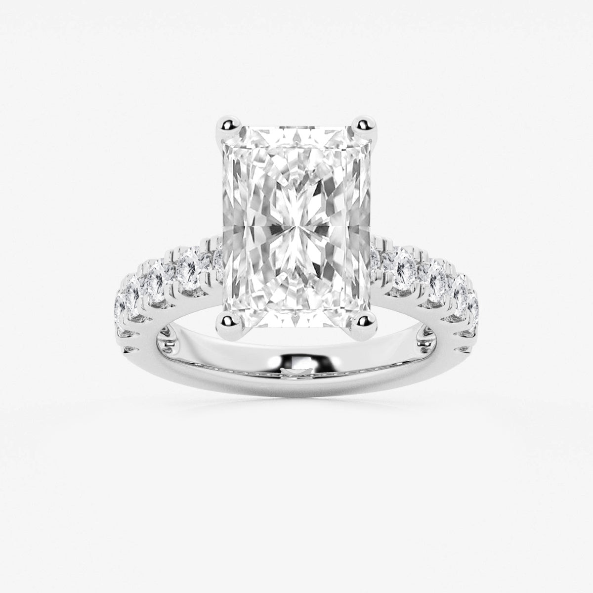 Aurora - Split Prong Side Stones Engagement Ring