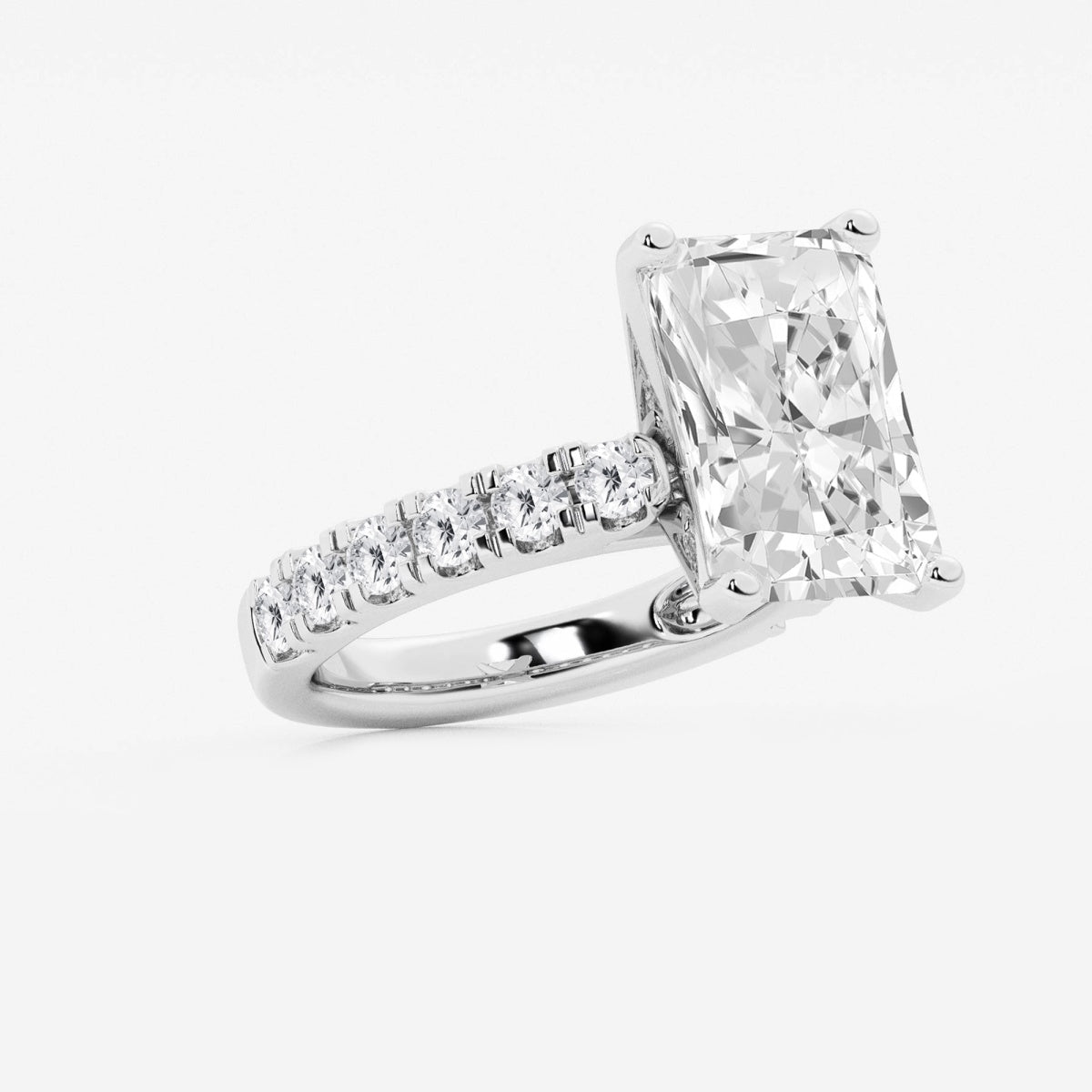 Aurora - Split Prong Side Stones Engagement Ring
