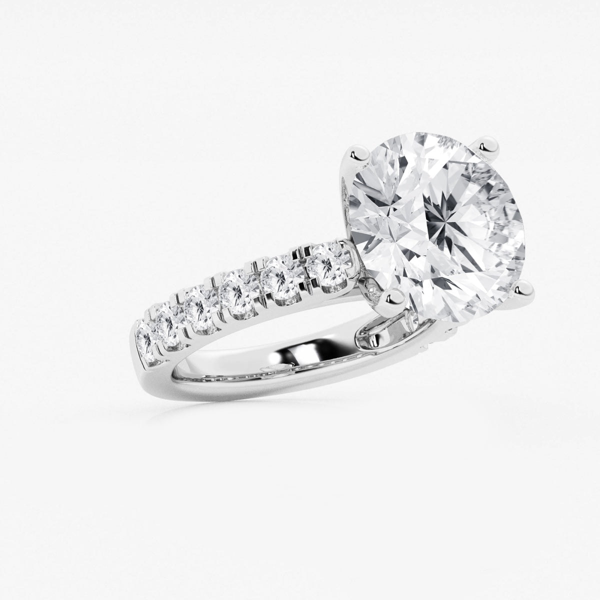 Aurora - Split Prong Side Stones Engagement Ring