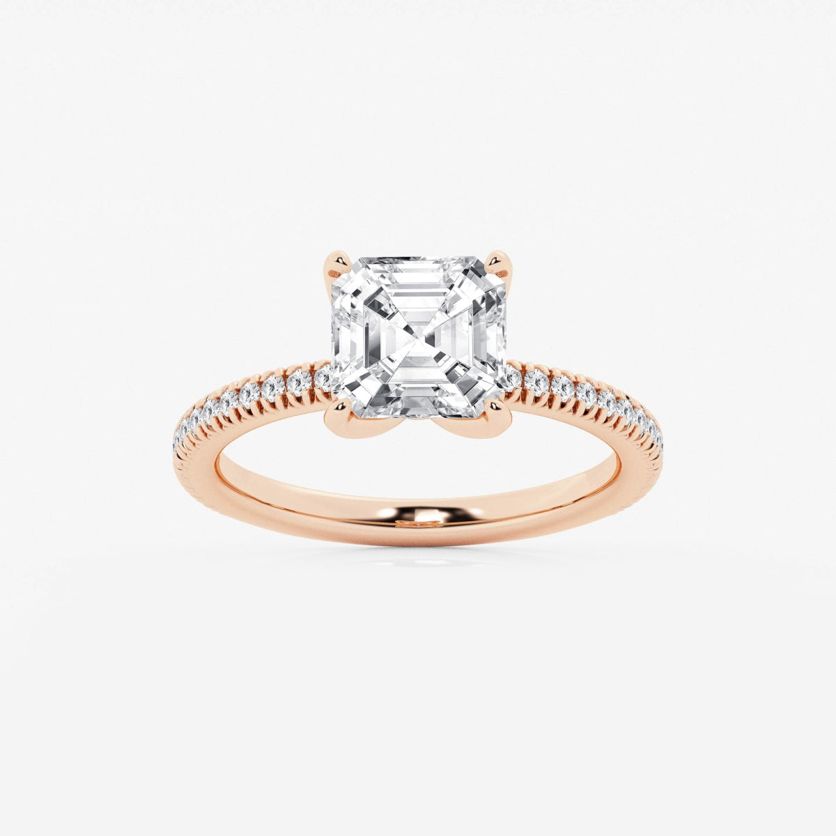 Camila - Scalloped Pave Design Engagement Ring