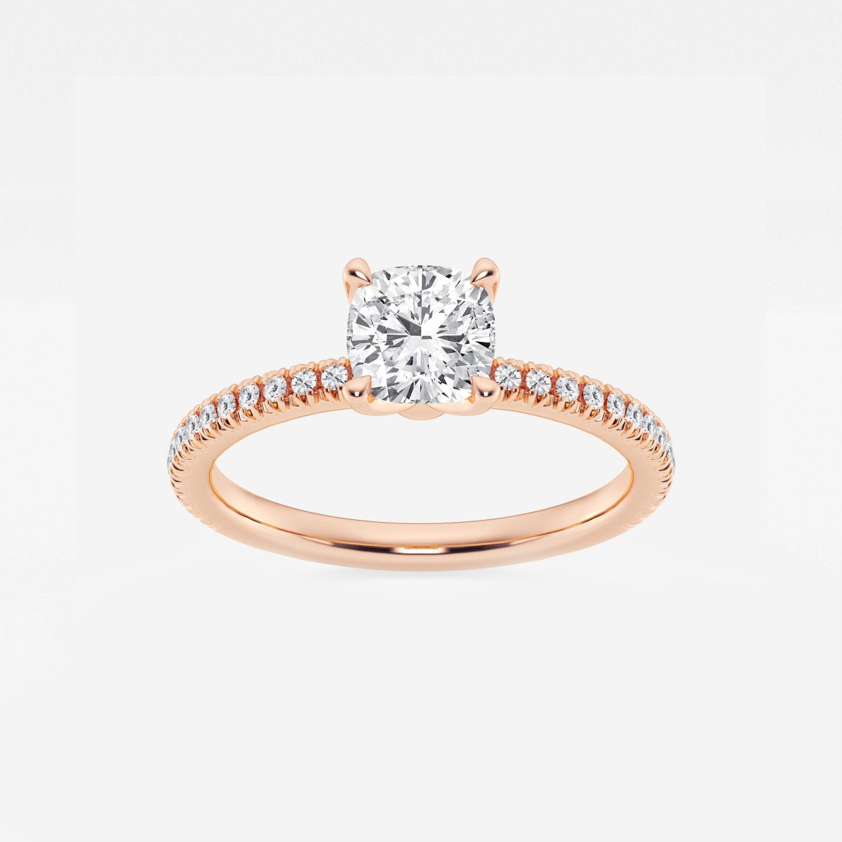 Camila - Scalloped Pave Design Engagement Ring