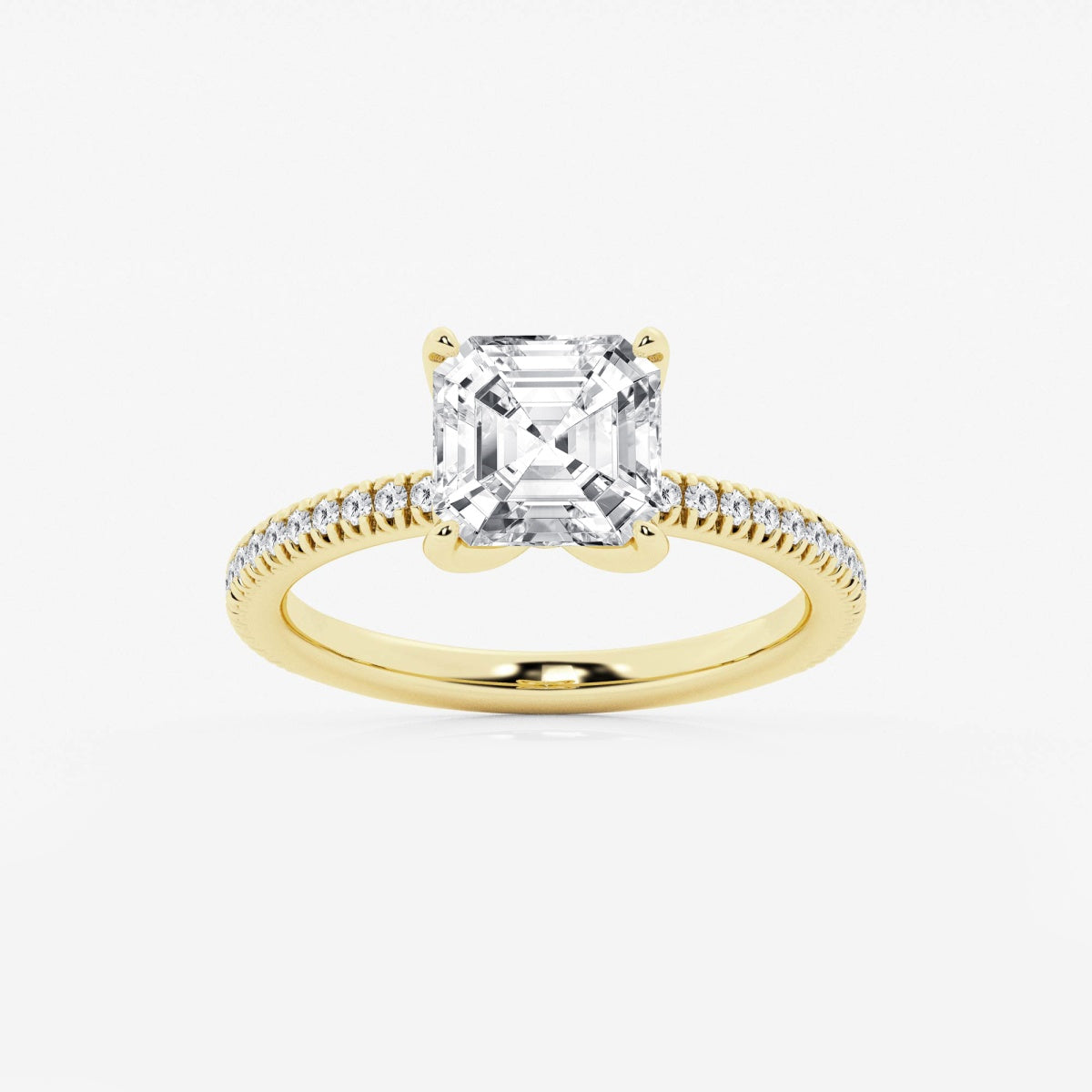 Camila - Scalloped Pave Design Engagement Ring