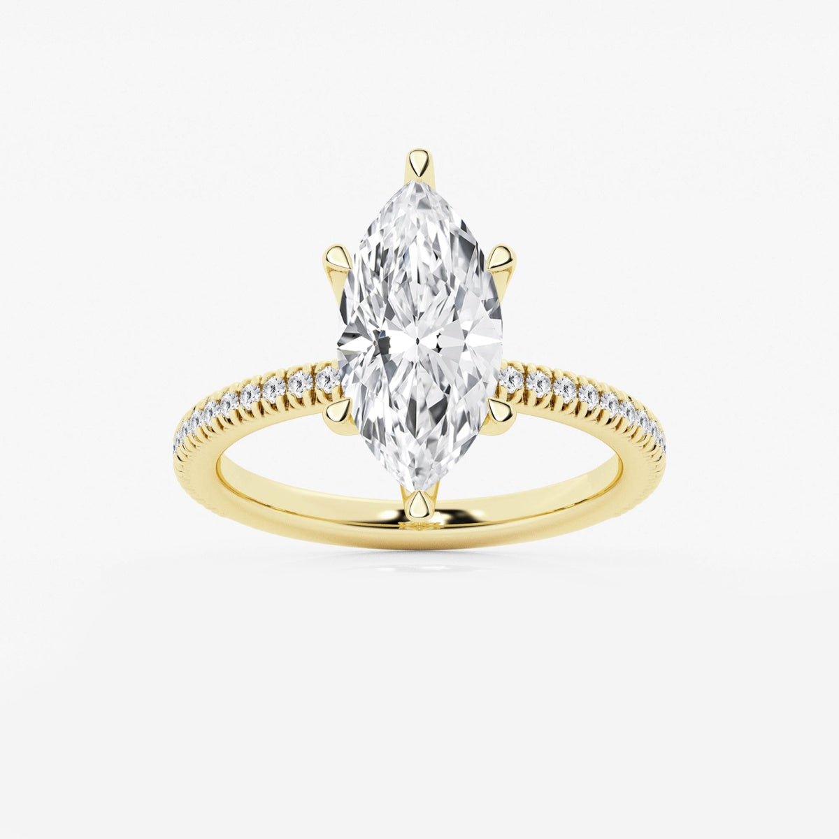 Camila - Scalloped Pave Design Engagement Ring