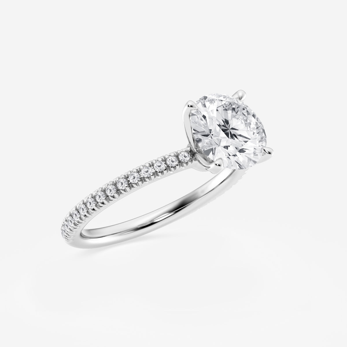 Camila - Scalloped Pave Design Engagement Ring