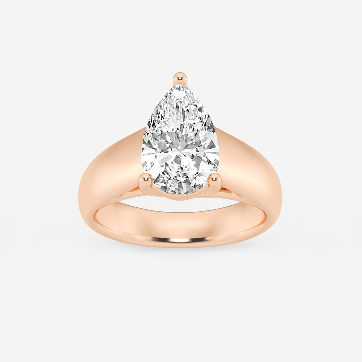 Dahlia - Wide Shank Solitaire Engagement Ring