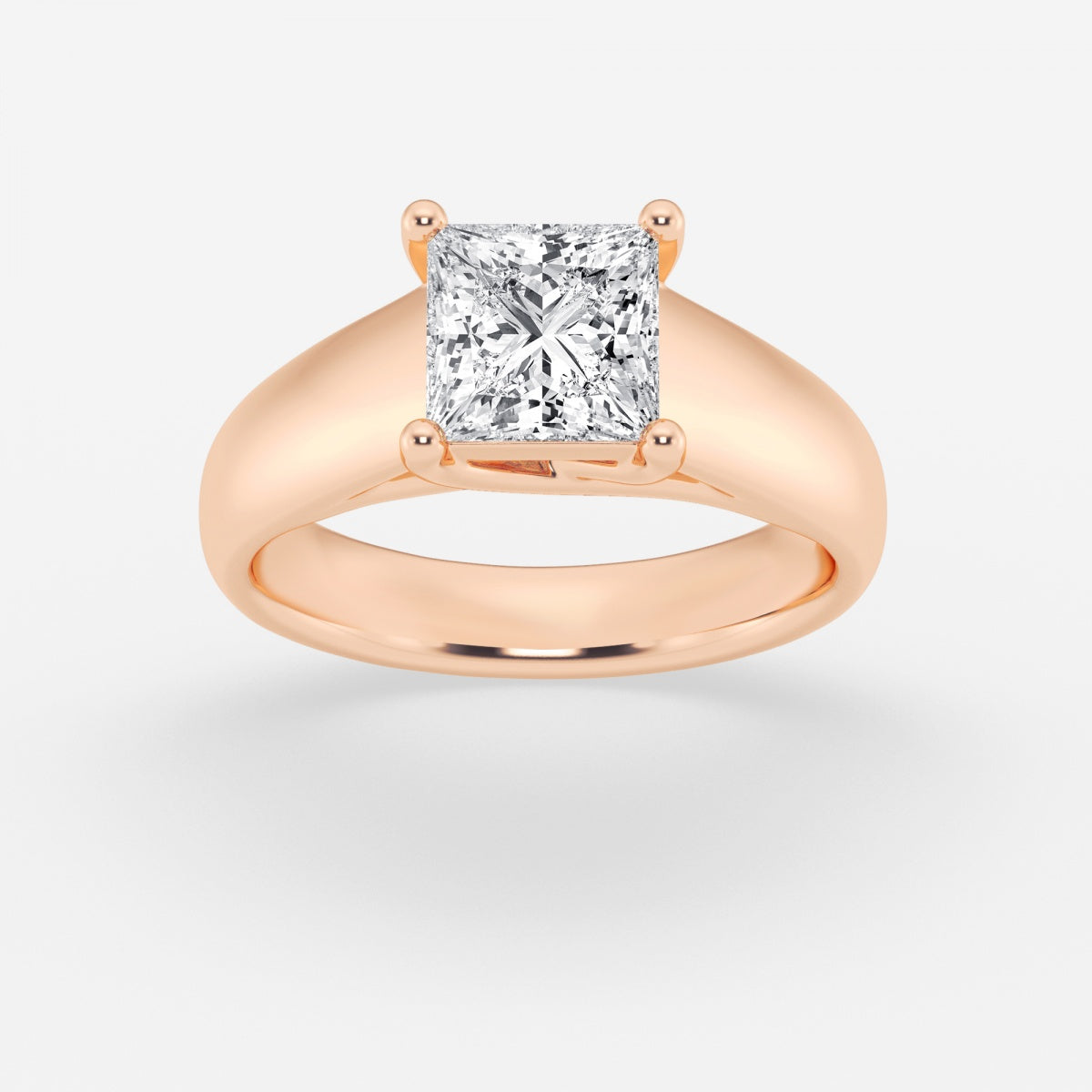 Dahlia - Wide Shank Solitaire Engagement Ring