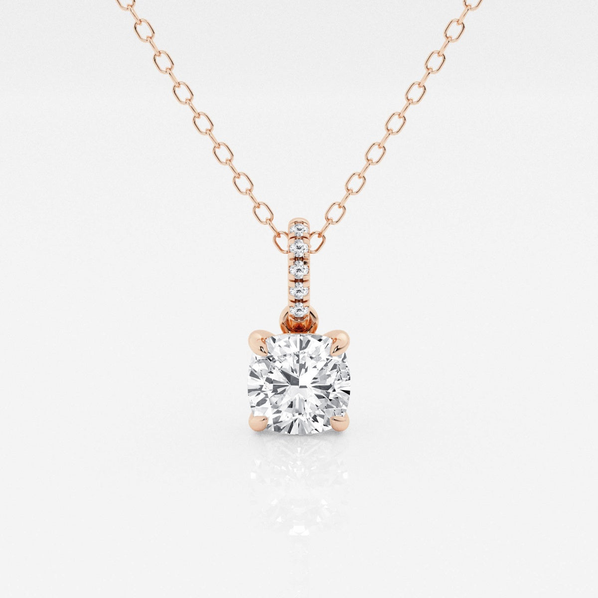 Elise - Elegant Hidden Halo Pendant Necklaces