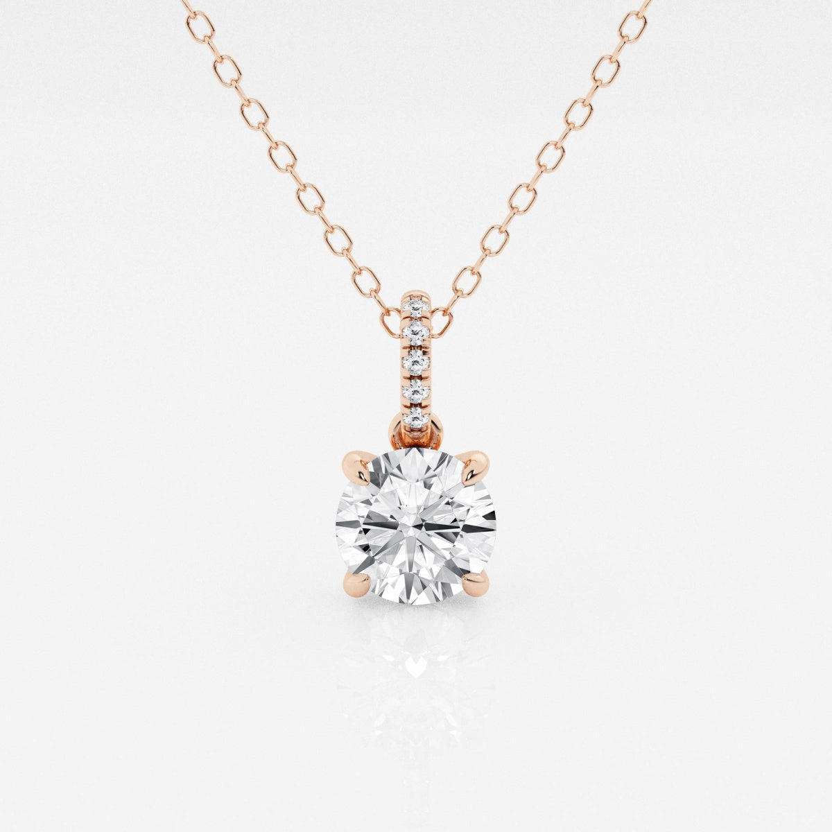 Elise - Elegant Hidden Halo Pendant Necklaces