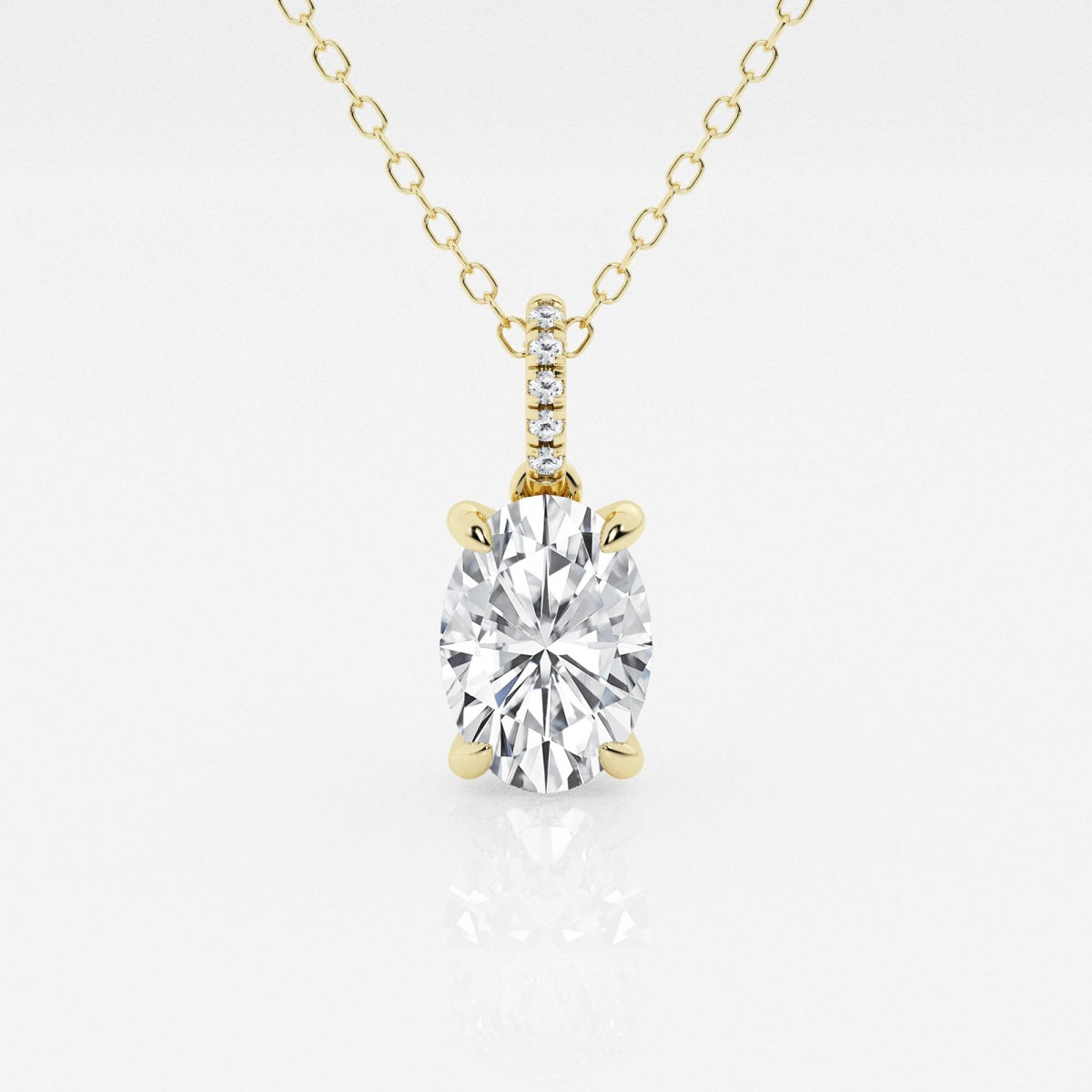 Elise - Elegant Hidden Halo Pendant Necklaces
