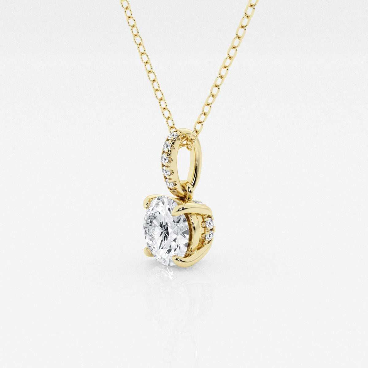 Elise - Elegant Hidden Halo Pendant Necklaces