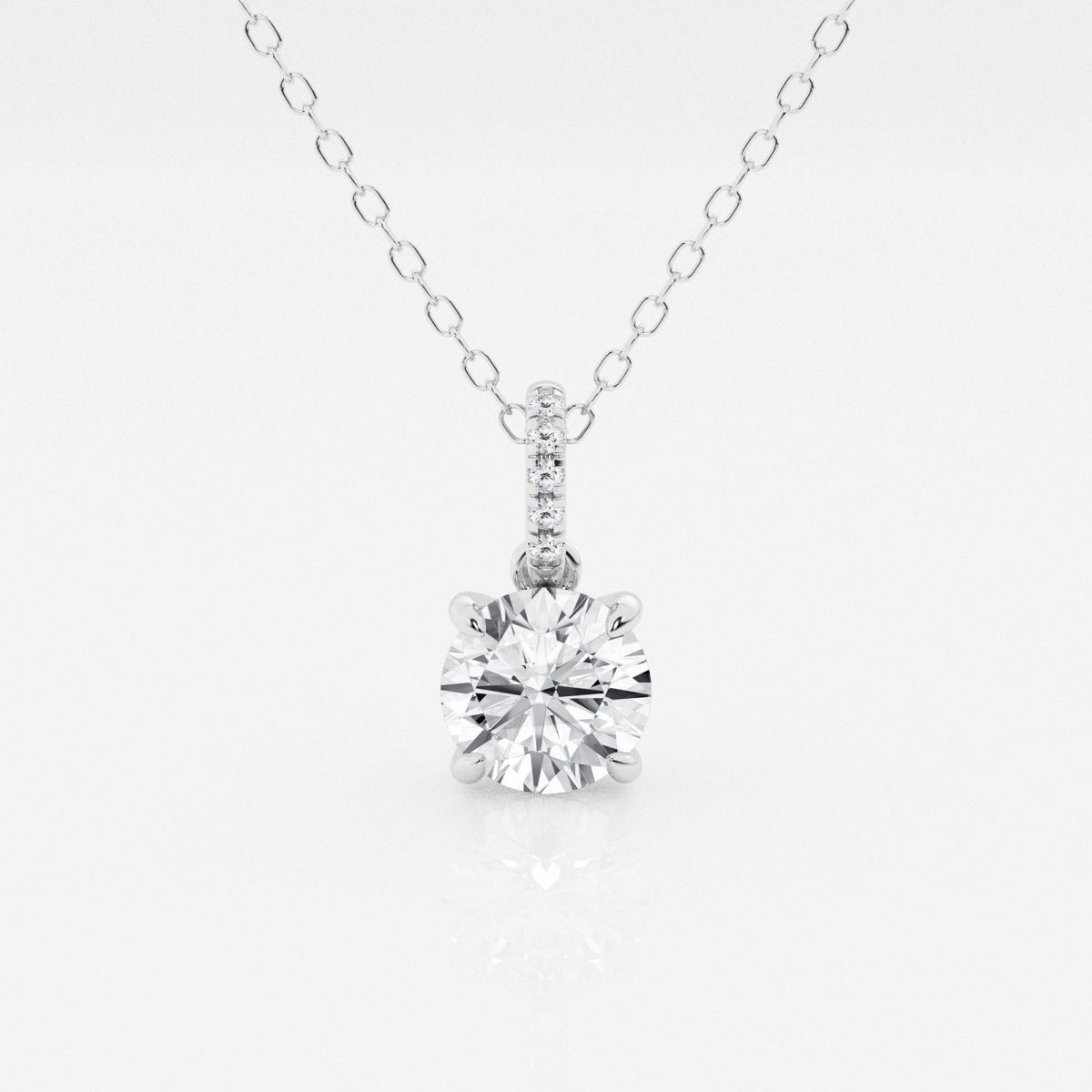 Elise - Elegant Hidden Halo Pendant Necklaces