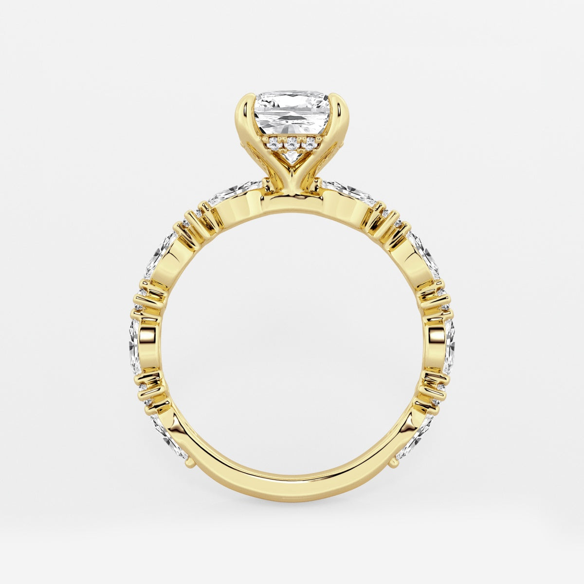 Emilia - Cushion Bridal Set Engagement Ring