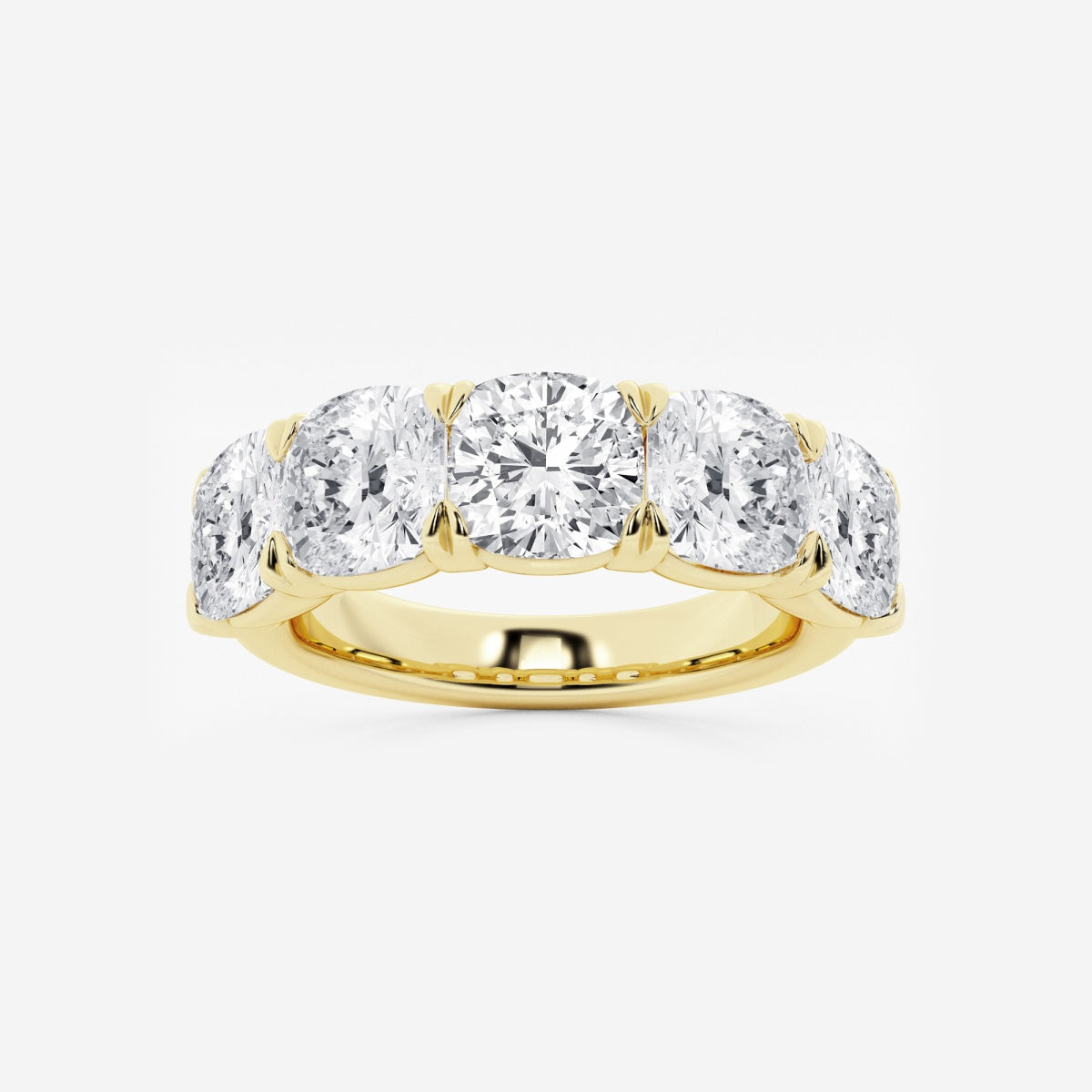 Evelyn - Elegant Five Stone Band Wedding Ring