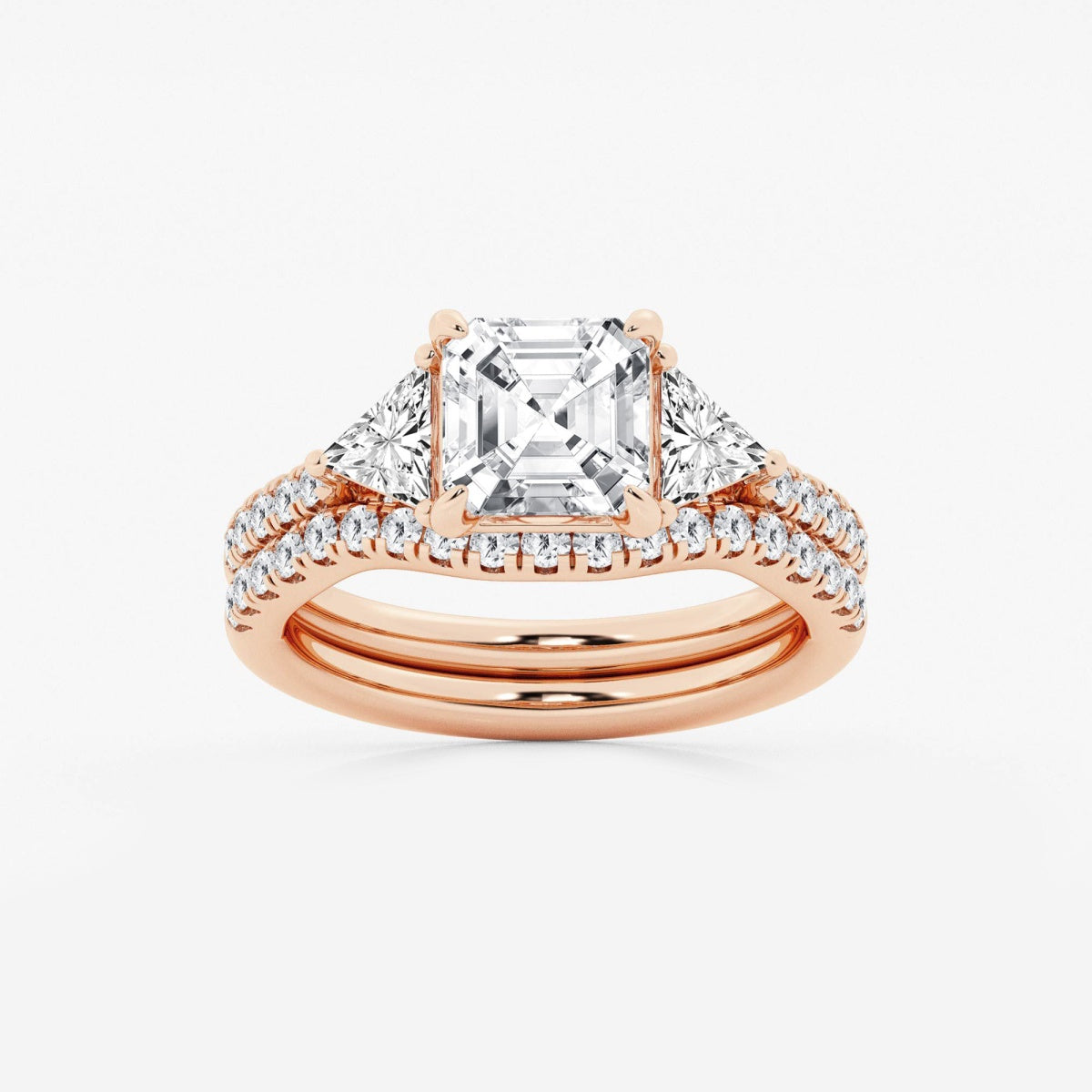 Isla - Three-Stone Bridal Set Engagement Ring