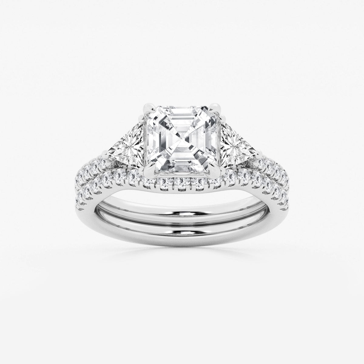Isla - Three-Stone Bridal Set Engagement Ring