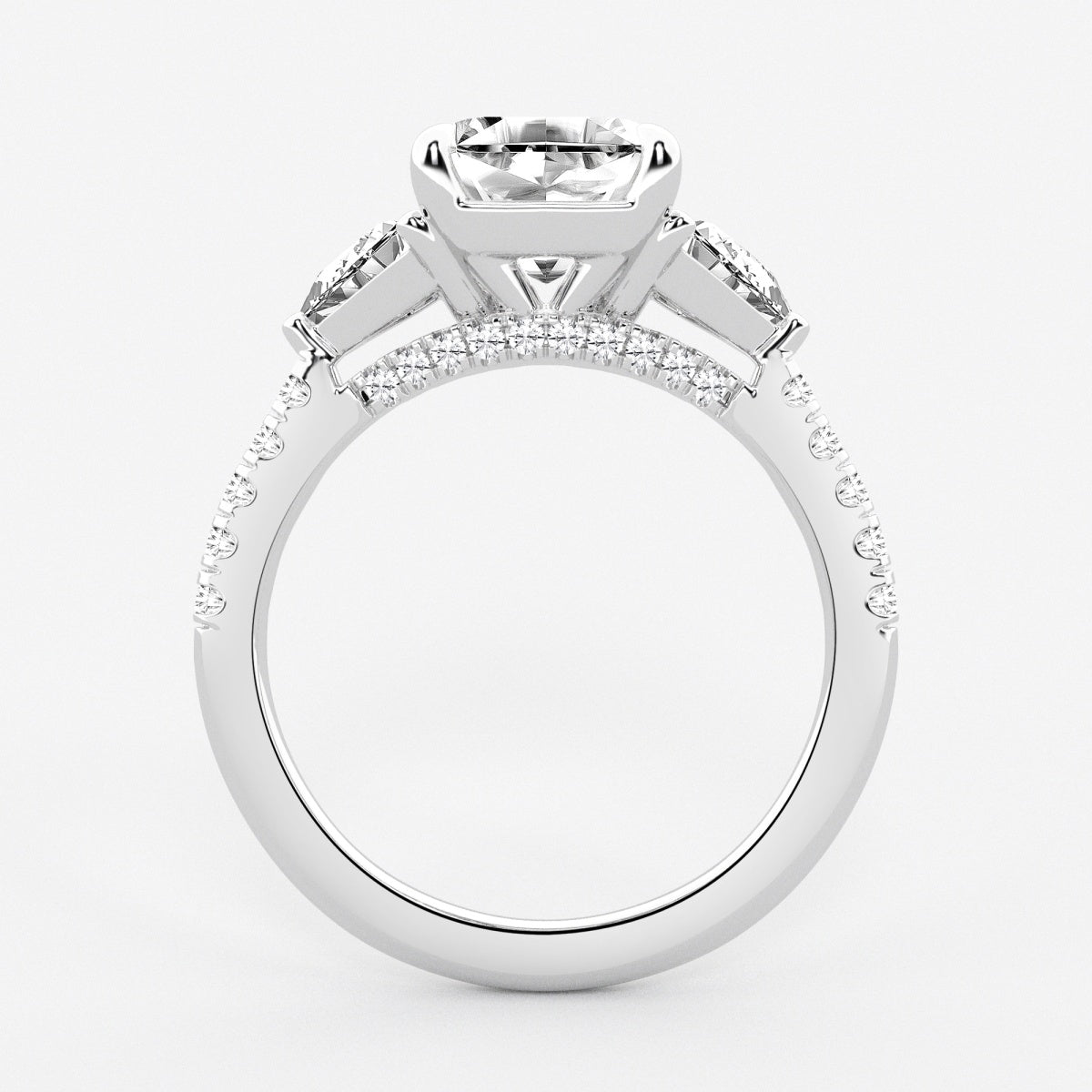 Isla - Three-Stone Bridal Set Engagement Ring