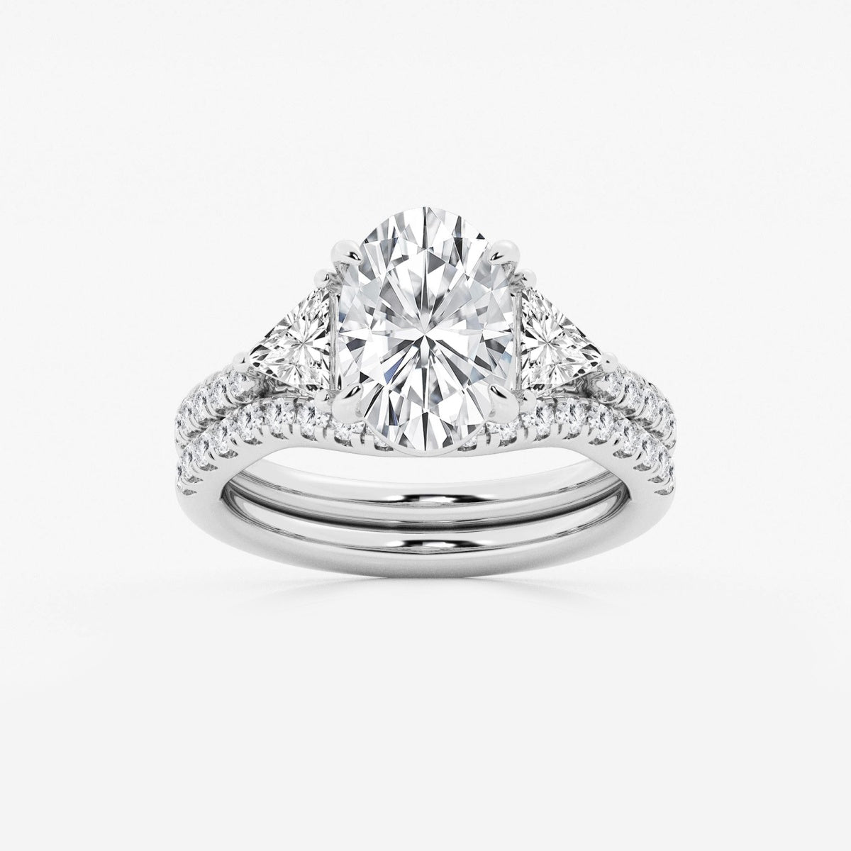 Isla - Three-Stone Bridal Set Engagement Ring