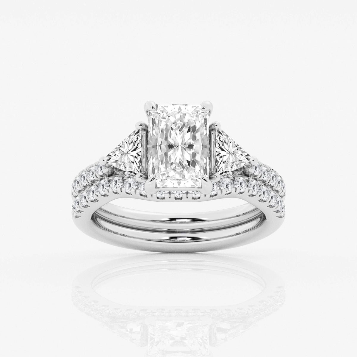 Isla - Three-Stone Bridal Set Engagement Ring