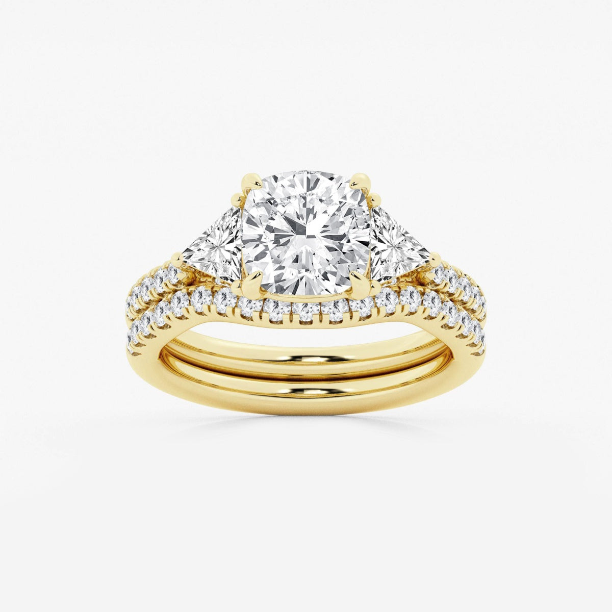 Isla - Three-Stone Bridal Set Engagement Ring