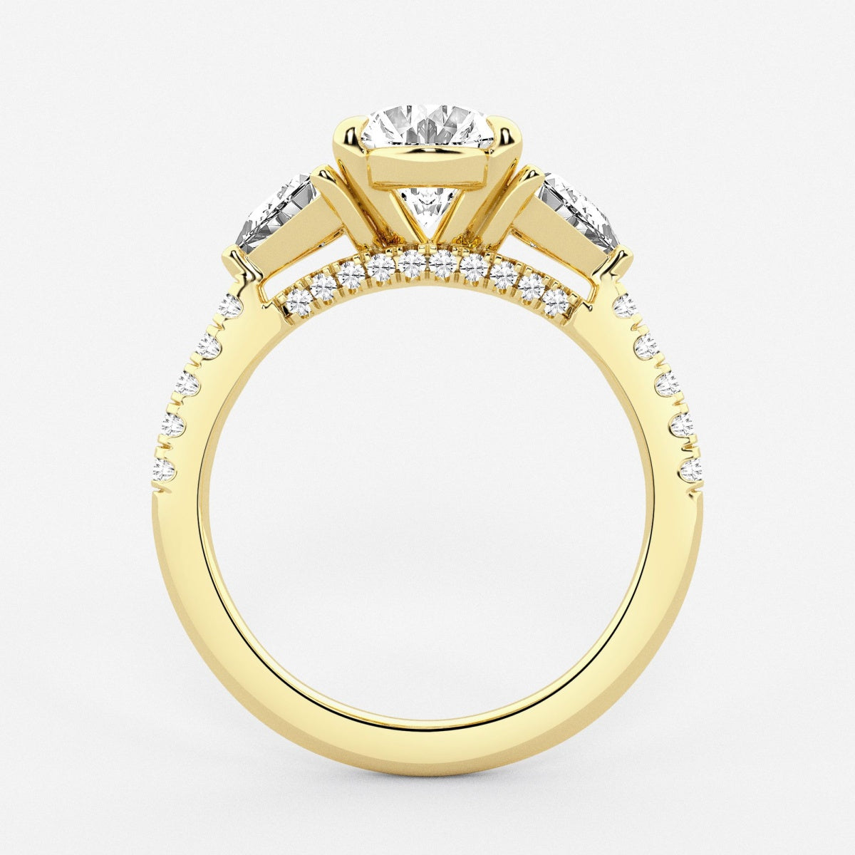 Isla - Three-Stone Bridal Set Engagement Ring