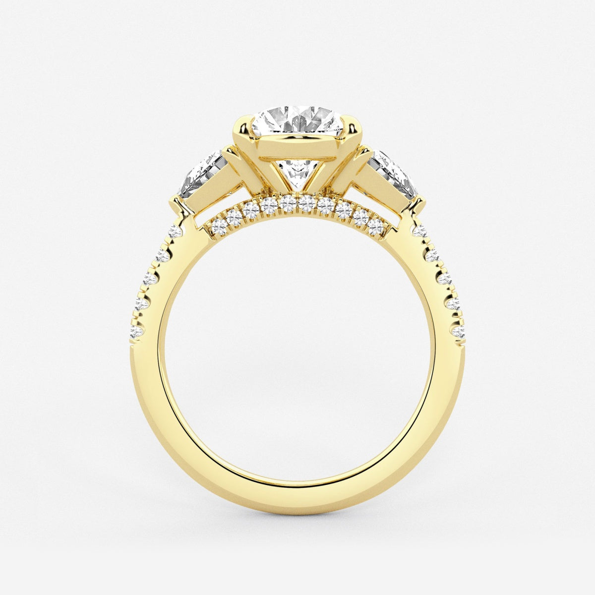 Isla - Three-Stone Bridal Set Engagement Ring