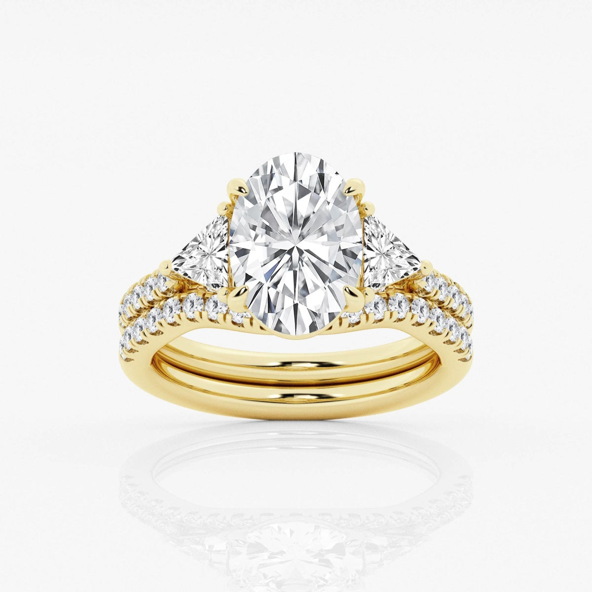 Isla - Three-Stone Bridal Set Engagement Ring
