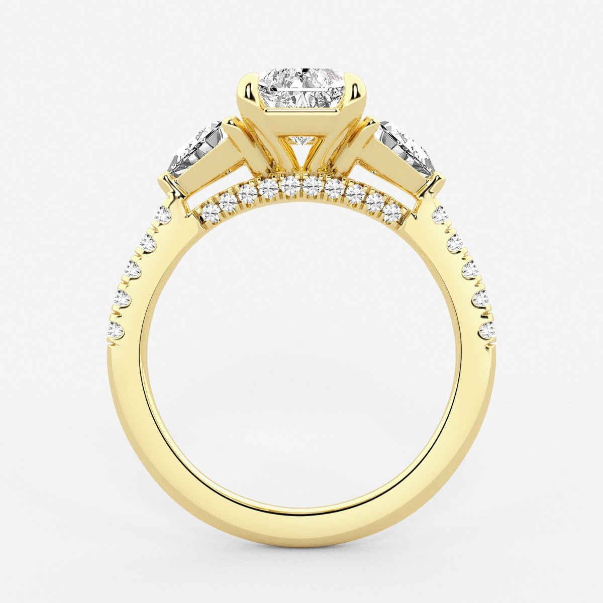 Isla - Three-Stone Bridal Set Engagement Ring