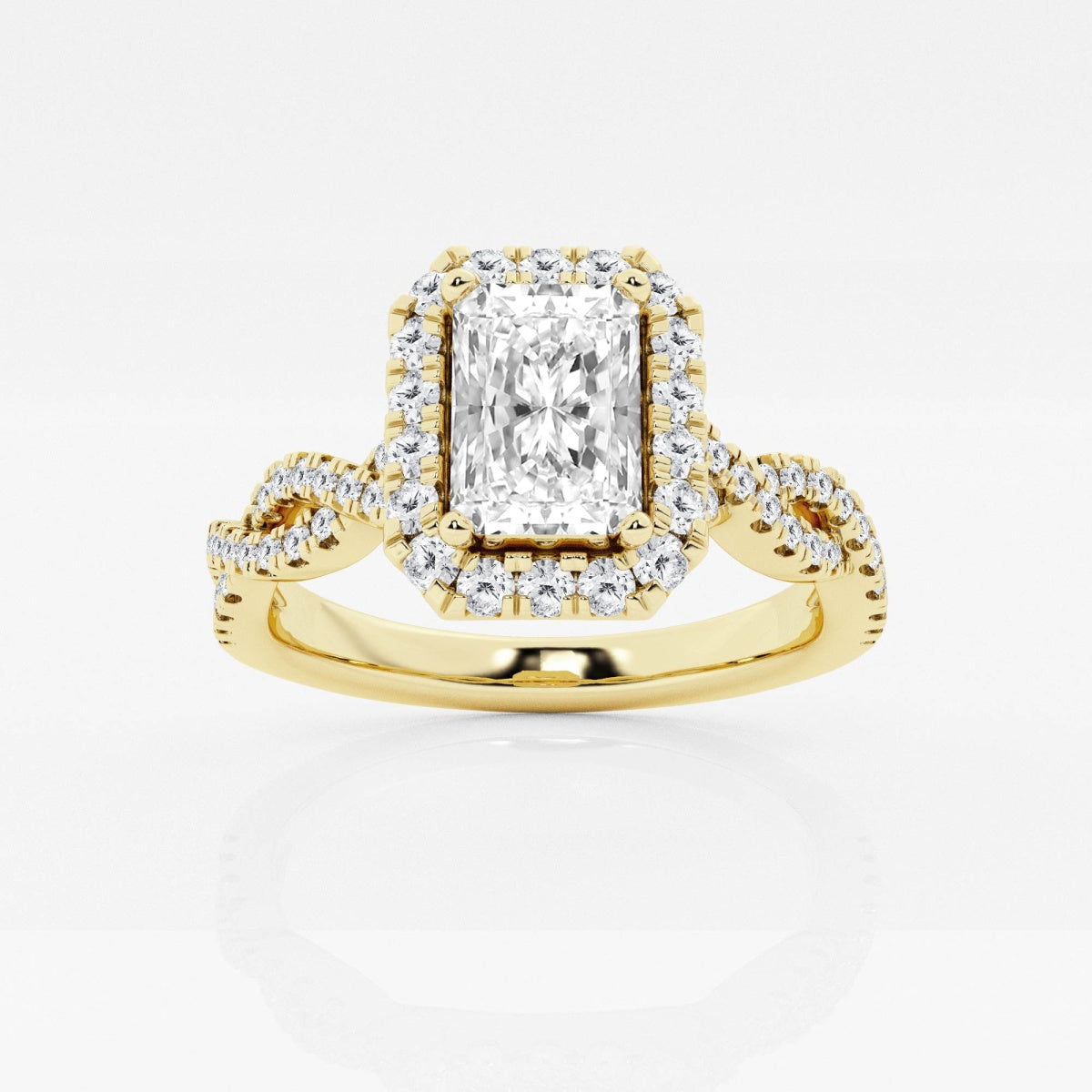 Juliette - Double Twist Halo Engagement Ring