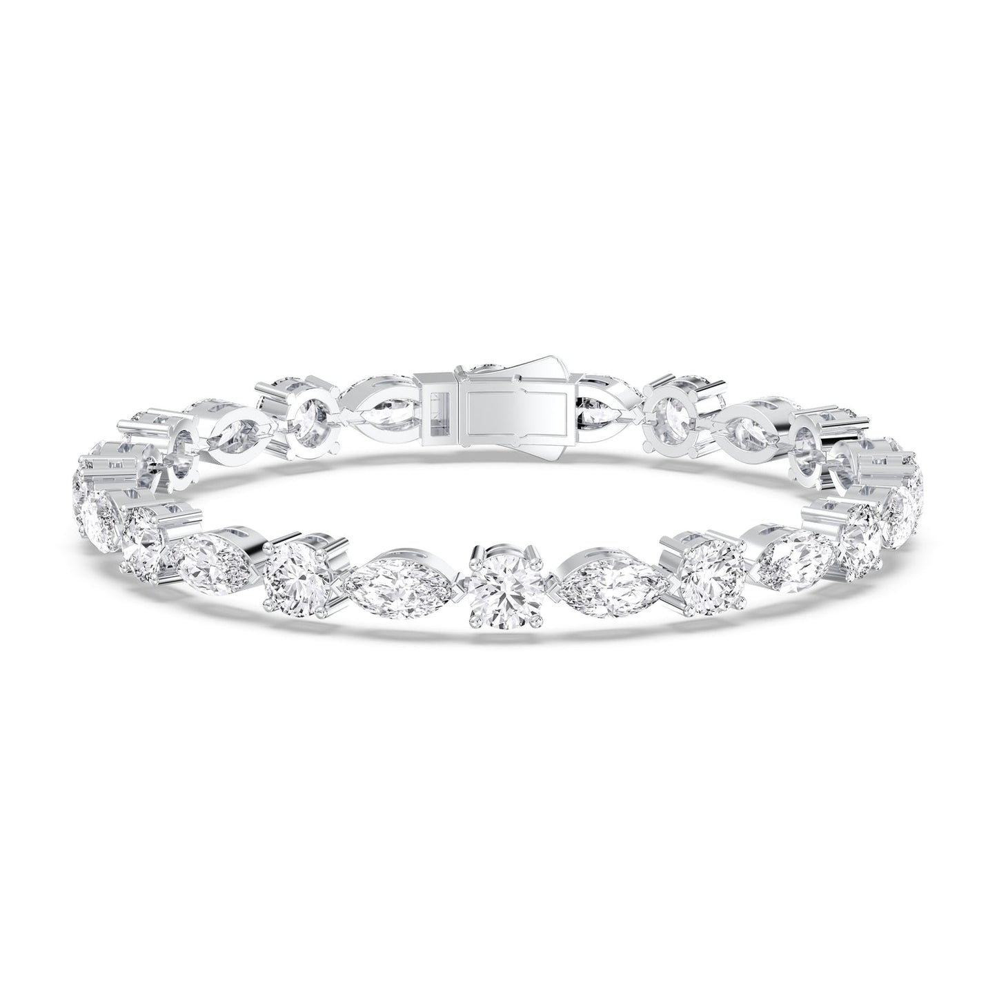 Olivia tennis bracelet with marquise and round lab grown diamonds in a classic elegant design.
