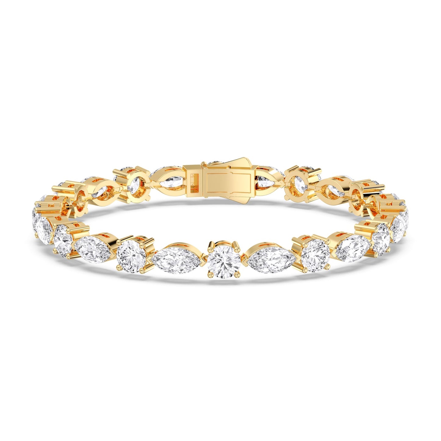 Olivia tennis bracelet with marquise and round lab grown diamonds in a classic elegant design.