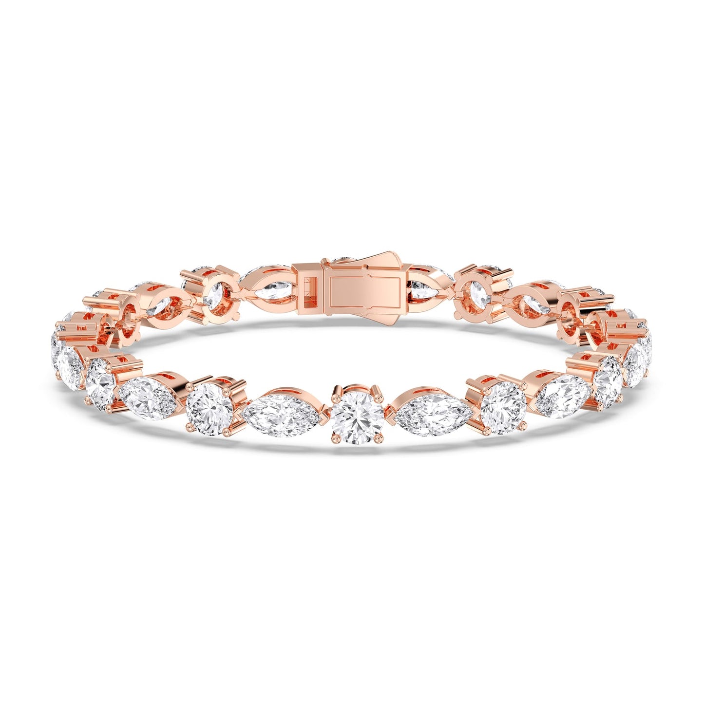 Olivia tennis bracelet with marquise and round lab grown diamonds in a classic elegant design.