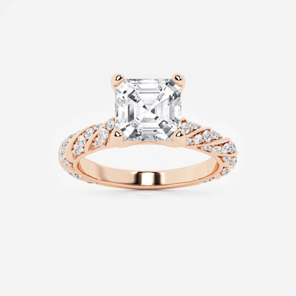 Lila - Ribbon Side Stones Engagement Ring