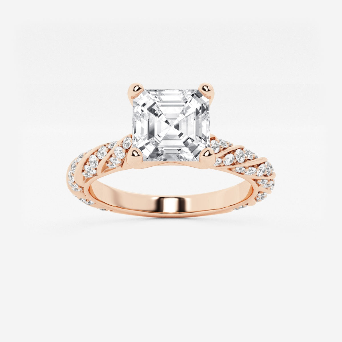 Lila - Ribbon Side Stones Engagement Ring