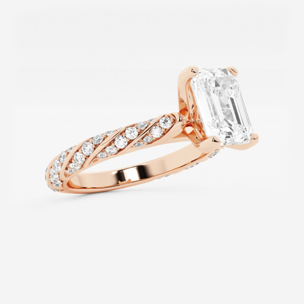 Lila - Ribbon Side Stones Engagement Ring