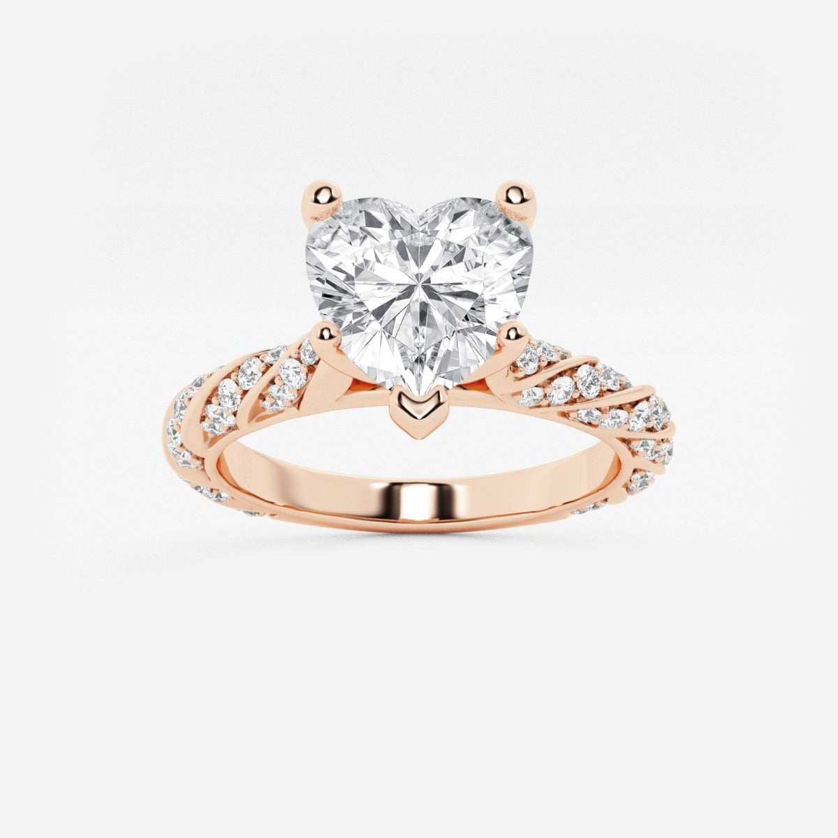 Lila - Ribbon Side Stones Engagement Ring